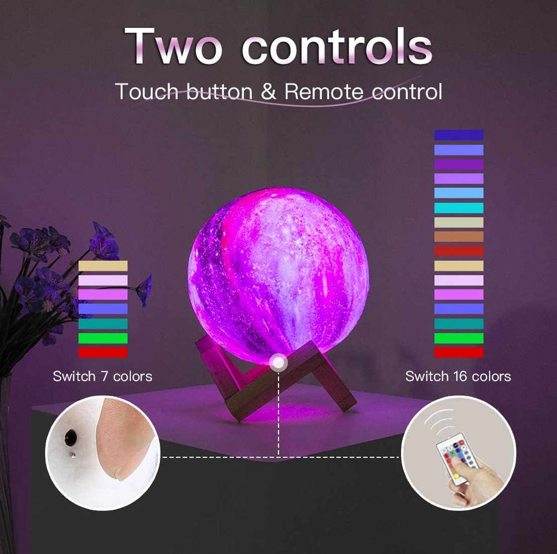 16 Color Moon Lamp Kids Night Light Galaxy Lamp