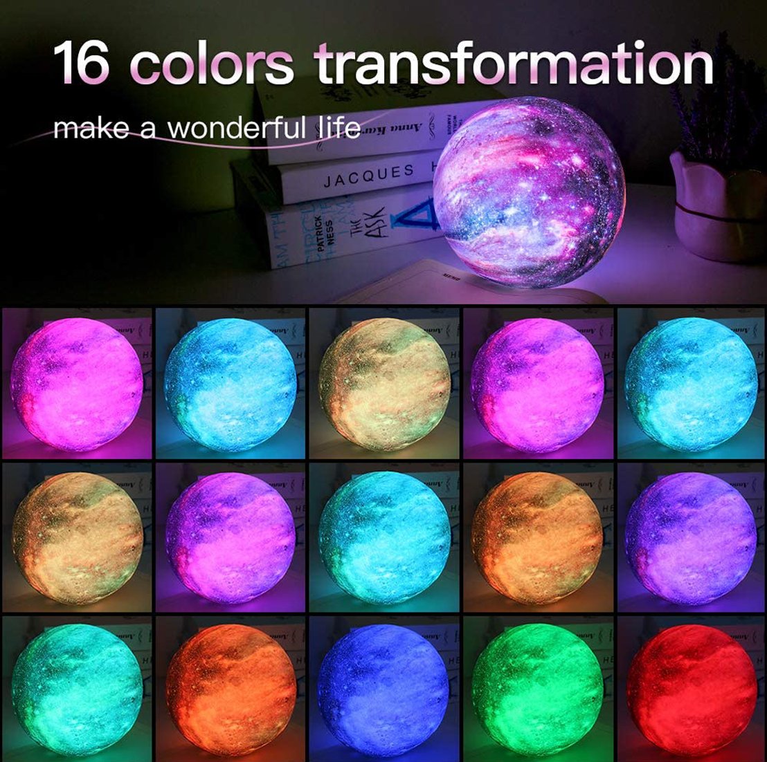 16 Color Moon Lamp Kids Night Light Galaxy Lamp